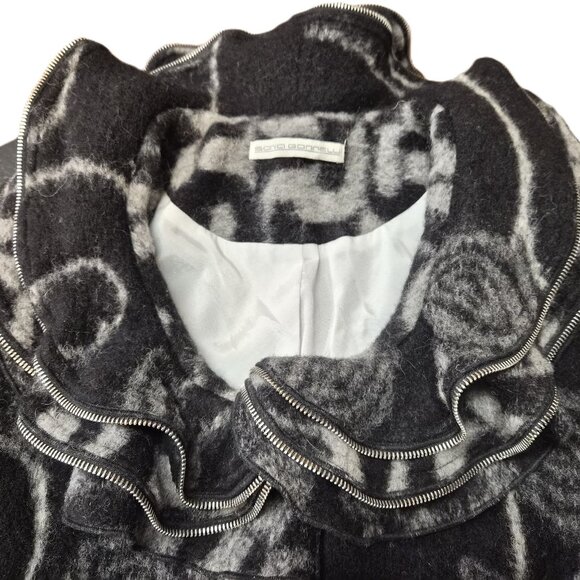 Italian Designer Felted Wool Coat by Sonia Gonnelli XS Dark Academia Avant Garde - Picture 4 of 9
